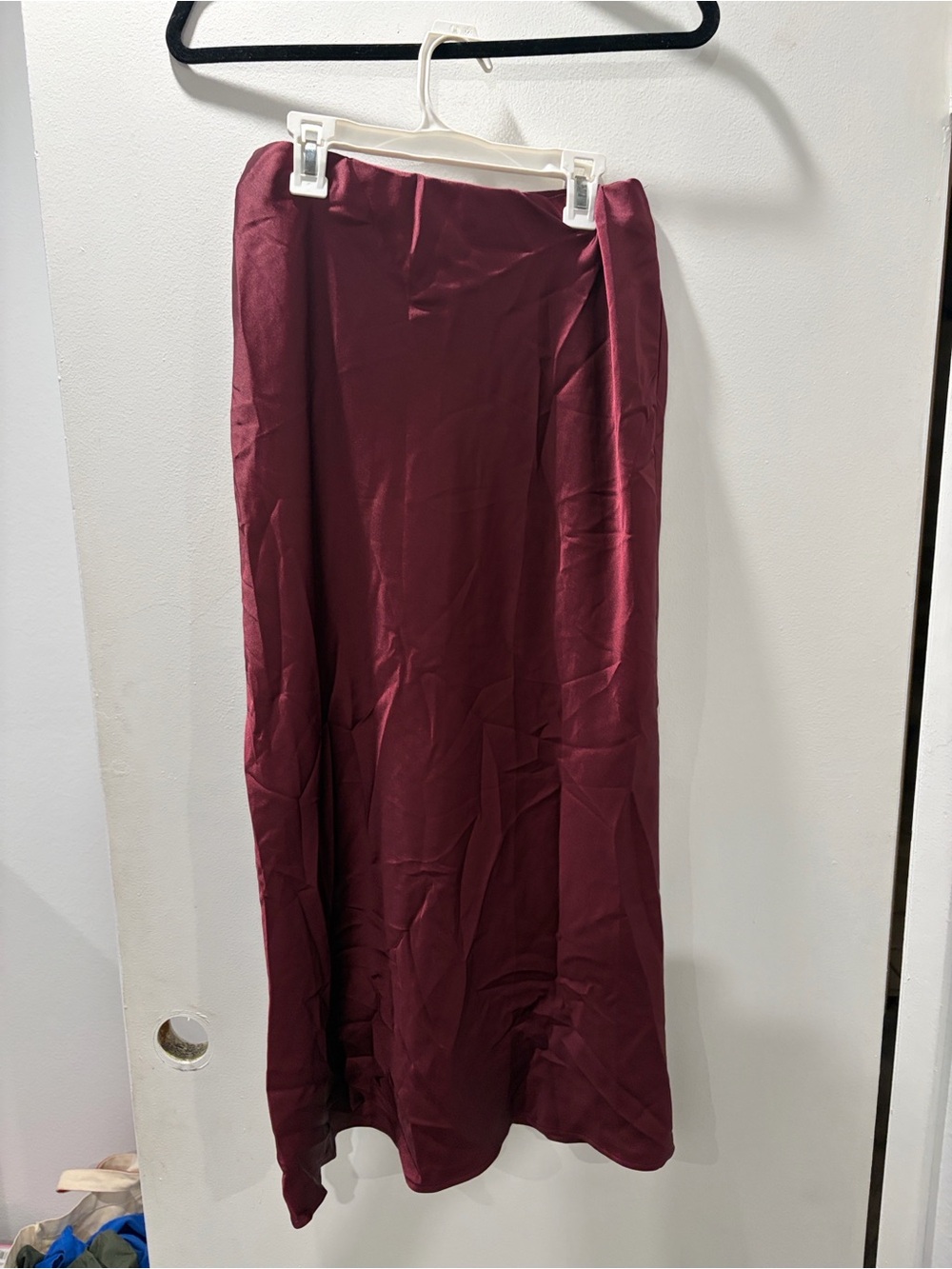 Zara Burgundy Satin Maxi Skirt
